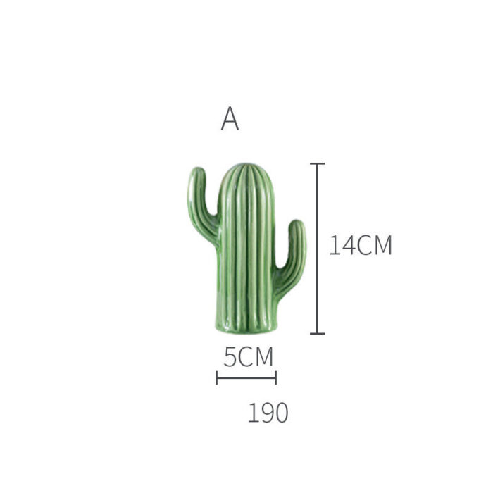 Nordic Style Creative Ceramic Cactus Ornaments Living Room Desktop Decorative Simulation Green Plant Figurine Home Decoration - Image 3