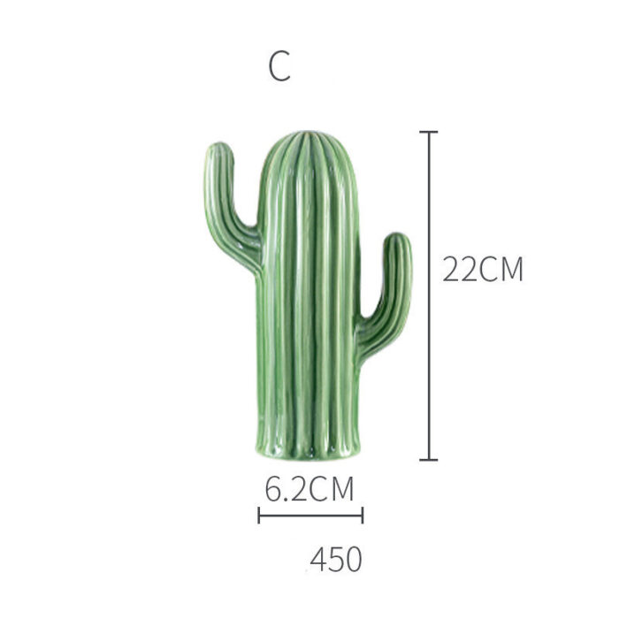 Nordic Style Creative Ceramic Cactus Ornaments Living Room Desktop Decorative Simulation Green Plant Figurine Home Decoration - Image 4