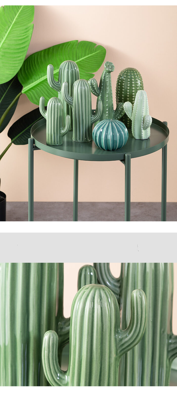 Nordic Style Creative Ceramic Cactus Ornaments Living Room Desktop Decorative Simulation Green Plant Figurine Home Decoration - Image 8