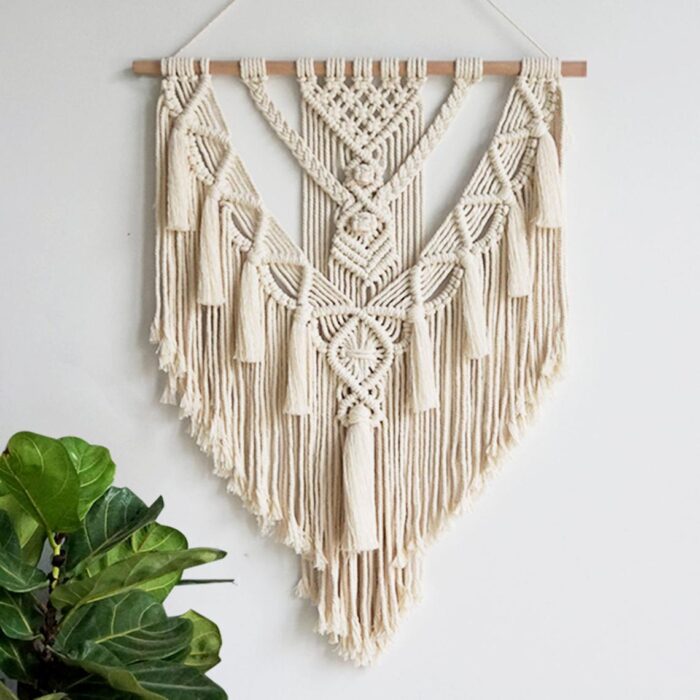 Hand-woven Pendant Macrame Wall Hanging Boho Woven Tapestry Bohemian Crafts Room Decoration Gorgeous Tapestry For Home Decor - Image 4