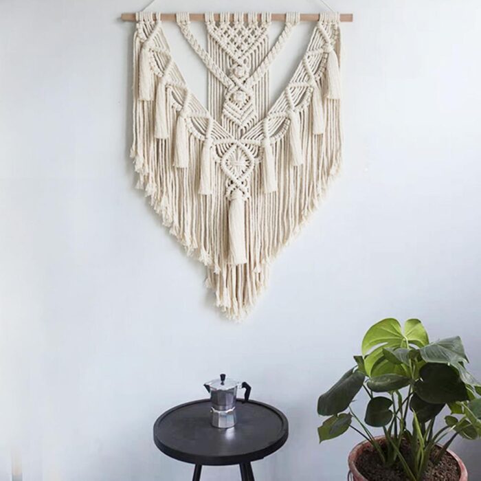 Hand-woven Pendant Macrame Wall Hanging Boho Woven Tapestry Bohemian Crafts Room Decoration Gorgeous Tapestry For Home Decor - Image 3