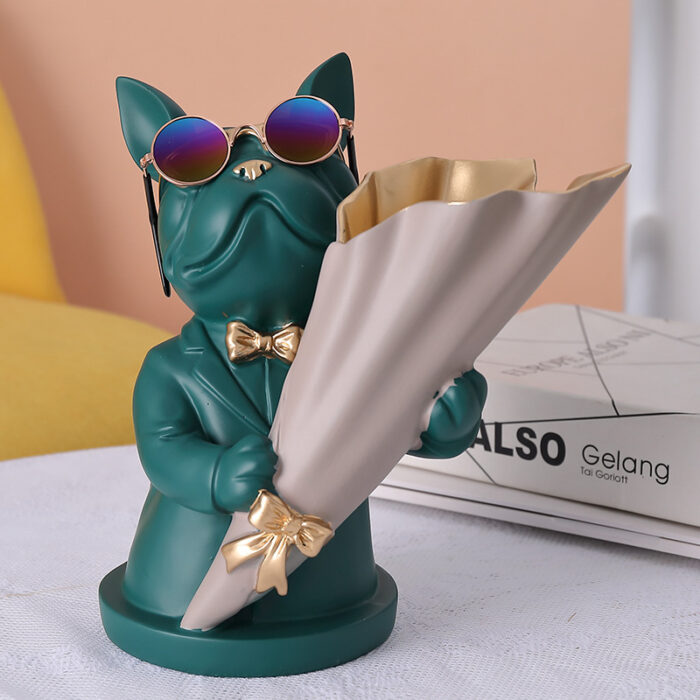 Home Decor,Figurine Miniature,French Bulldog,Sculpture,Desktop Flower Vase,Table Decoration,Modern,Living Room,Decorative Statue - Image 1