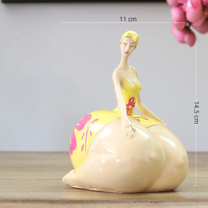 New Fat Lady Figurine Woman Ornament Home Decorations Girl Statue Sculpture - Image 3