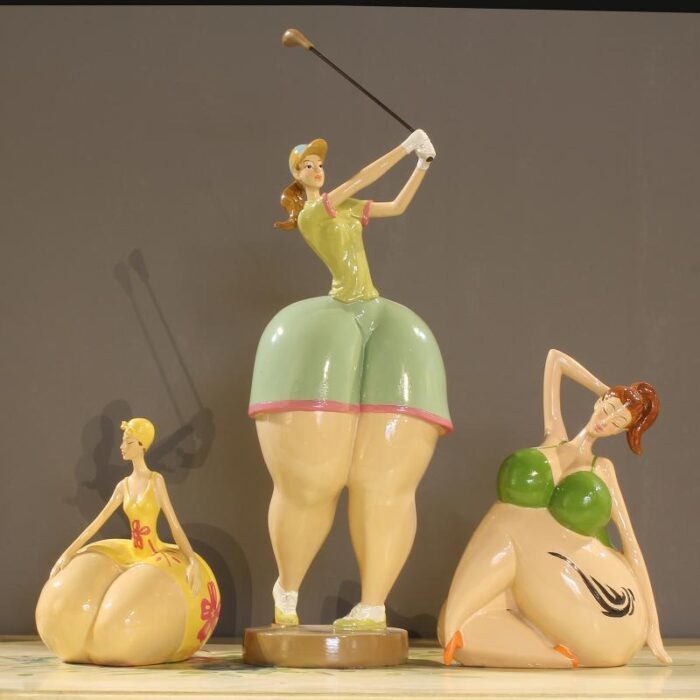 New Fat Lady Figurine Woman Ornament Home Decorations Girl Statue Sculpture - Image 1