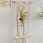 Woven Tapestry, Cotton Rope, Wall Hanging And Dried Flower Decoration