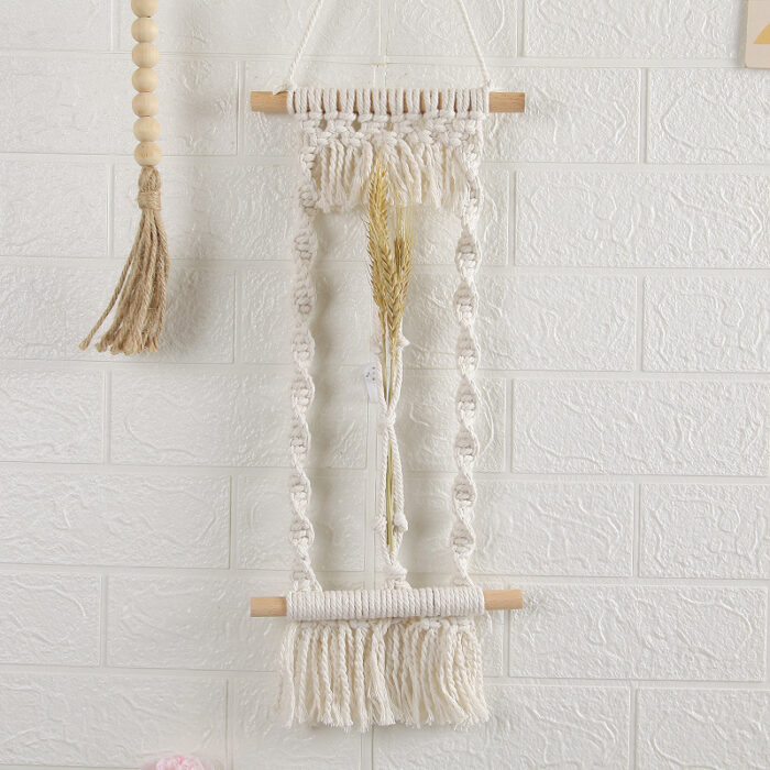 Woven Tapestry, Cotton Rope, Wall Hanging And Dried Flower Decoration - Image 5
