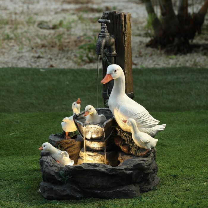 Duck Family Garden Statue Ornament Figurine - Image 1