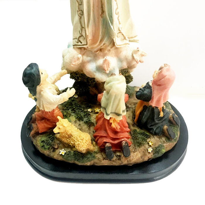 Our Lady Of Fatima And The Three Shepherds Sculpture Ornament Home Accessories - Image 3