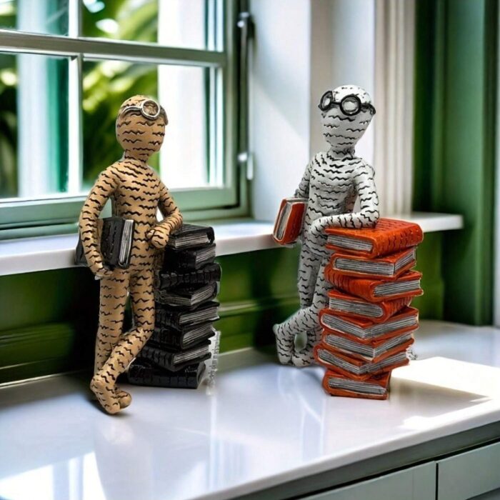 Synthetic Resin Reader Figurine Decoration - Image 1