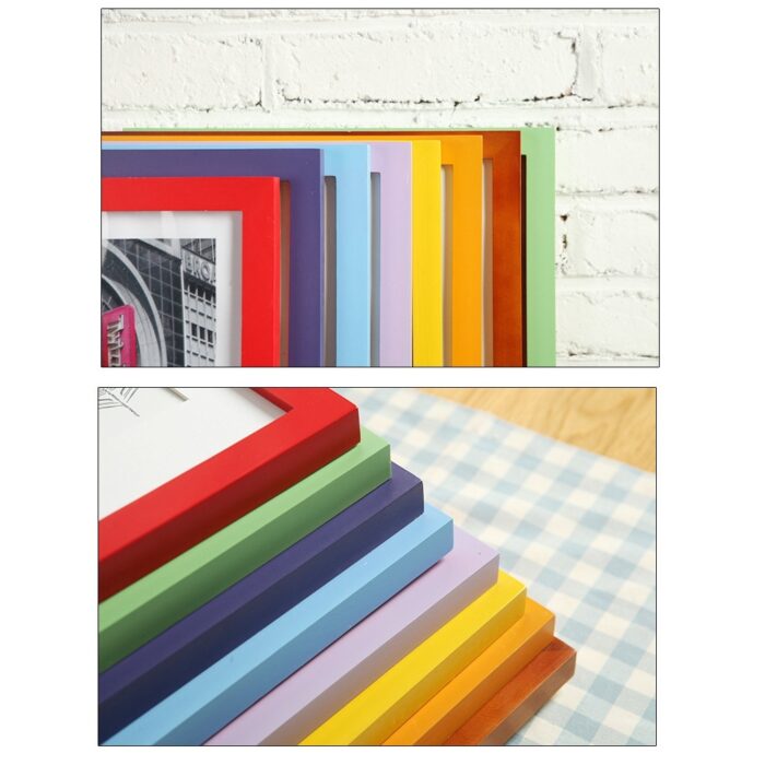 Rectangular Solid Wood Photo Frame Photo Wall Wall Hanging Table Wooden Picture Frame - Image 5