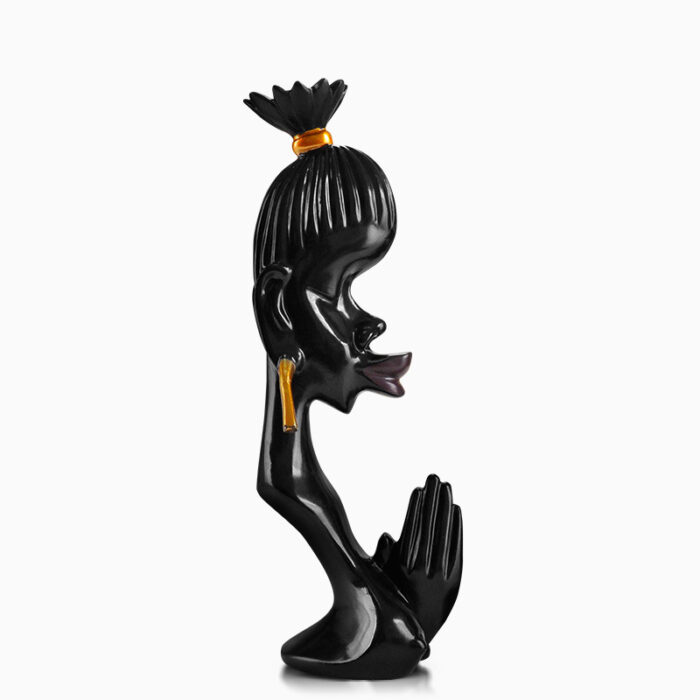 Black Couple Ornament Decoration Abstract Art Sculpture - Image 4
