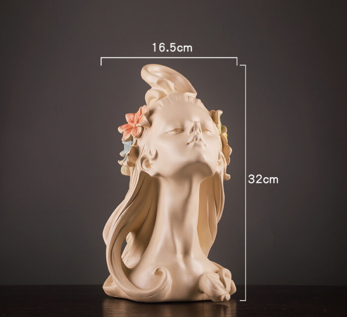 Flower Hair Girl Nordic Sculpture Ornament Resin - Image 9