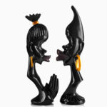 Black Couple Ornament Decoration Abstract Art Sculpture - Image 5