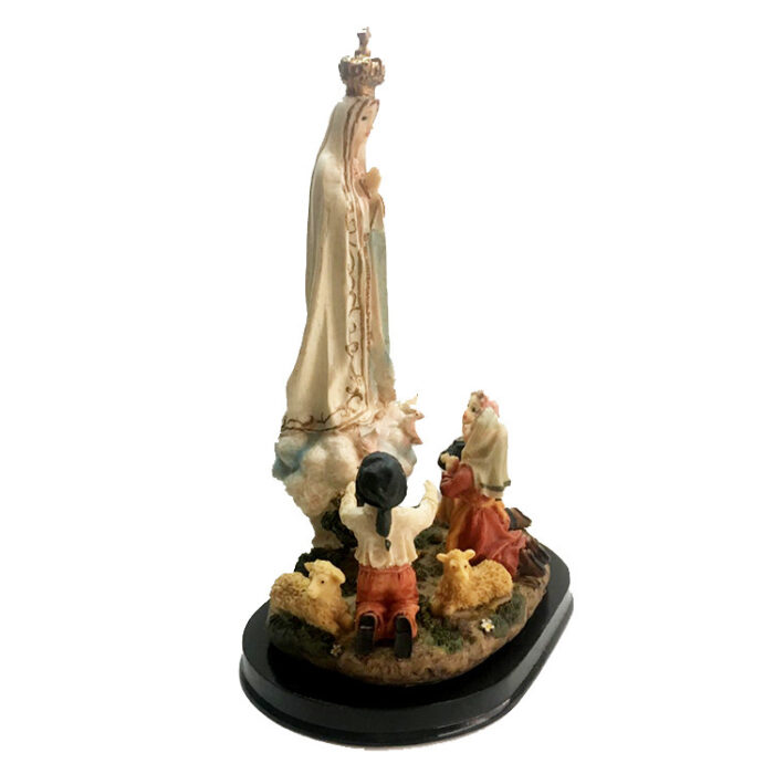 Our Lady Of Fatima And The Three Shepherds Sculpture Ornament Home Accessories - Image 1