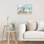 1 Piece Framed Wooden Canvas Painting, One Piece Blue Vase Floral Canvas Print, Wooden Frame Wall Art, Shell And Ocean Theme, Home And Office Decor, Suitable For Living Room, Bedroom, Kitchen, School - Image 6
