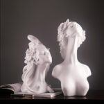 Flower Hair Girl Nordic Sculpture Ornament Resin