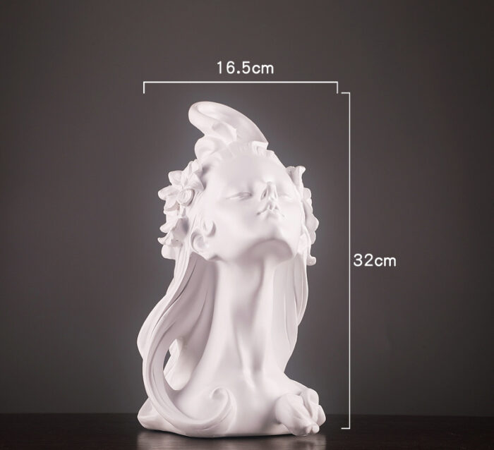 Flower Hair Girl Nordic Sculpture Ornament Resin - Image 8