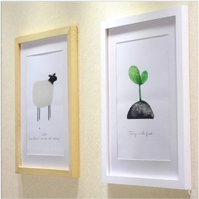 Rectangular Solid Wood Photo Frame Photo Wall Wall Hanging Table Wooden Picture Frame - Image 1