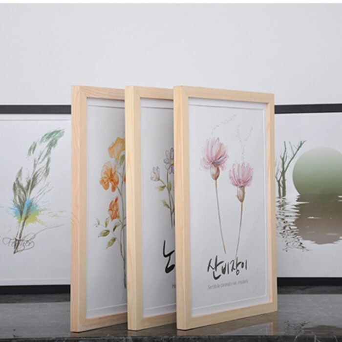 Rectangular Solid Wood Photo Frame Photo Wall Wall Hanging Table Wooden Picture Frame - Image 4